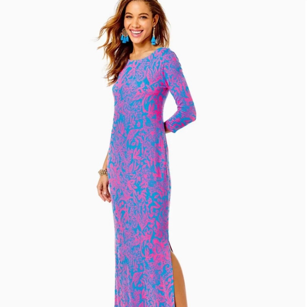 Lilly Pulitzer Pink and Blue Patterned Dress